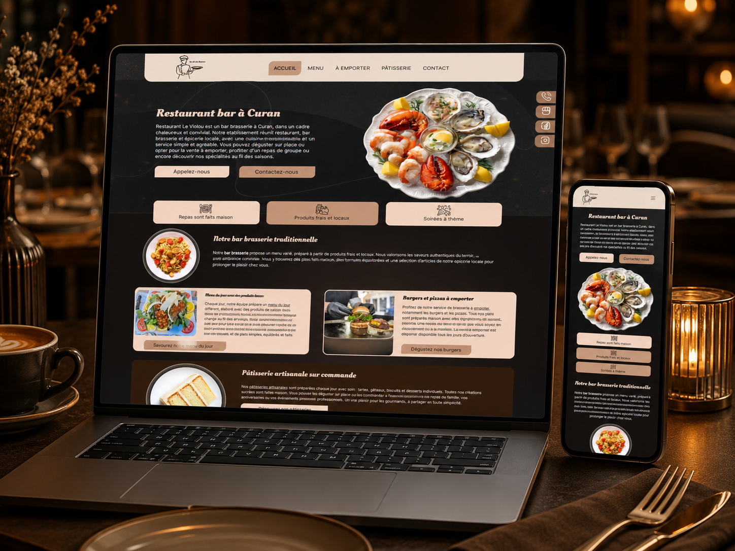 Mockup Restaurant Le Vioulou